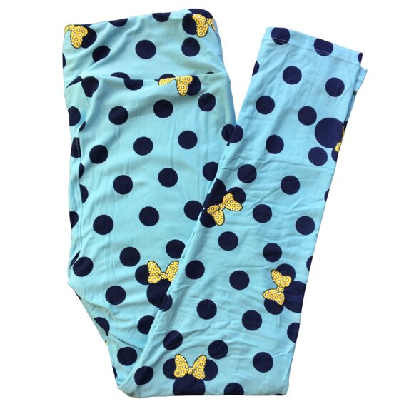 Boutique style pattern, leggings, Minnie Mouse, light blu/navy/yellow accent - Picture 2 of 2